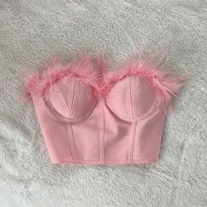 Superdown Feathered Bustier from REVOLVE